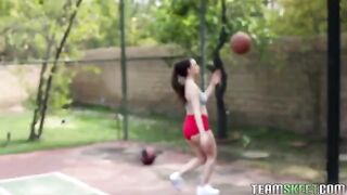 A cute girl came to her basketball player with a humble gift