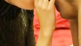 The guy received an amazing blowjob, and the girl got a great cumshot