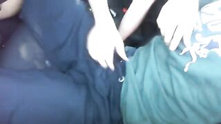 A young cute blonde girl tried to stretch her mouth with a cock in the car