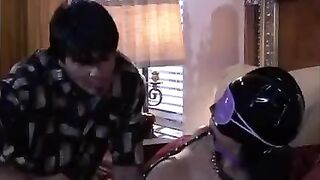 BDSM game with a mistress who has impressive curves