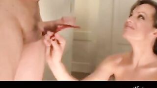The most powerful blowjob from a girl with big beautiful boobs