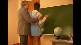 Old teacher fucked a girl student in hardcore sex