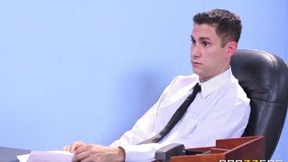 Two girls spread their legs for a man at the interview