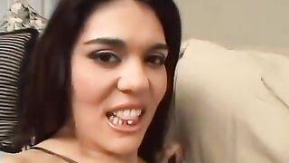 Two guys fucked a girl whose skirt flew up during sex
