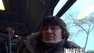 A girl was fucked in her ass right on the bus