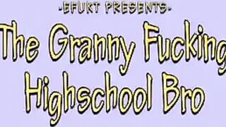 He managed to get his dick in the crotch of the granny, it was a tight fit