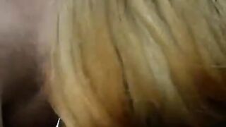 Girl was sucking a cock on the street and almost got caught