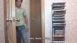 Skinny guy shooting amateur porn with his 18+ girlfriend