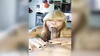 Black beauty sucked dick in the condom, it was a great view