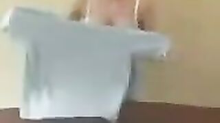 A chick with big milk teaches the master class of pleasure