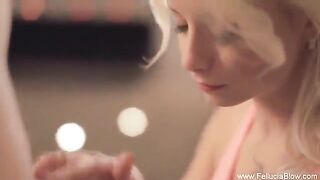 Blonde beauty gets fucked in a studio, showcasing her skills