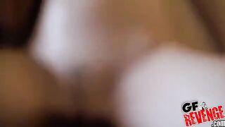 Smiling girls shared a big dick in their mouths in an FFM threesome