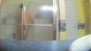 A girl took shower not knowing that there was a hidden camera