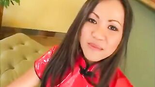 A Korean woman makes a stunning blowjob with natural tits