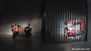 The guard wanking his dick in the uniform