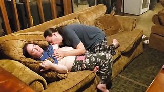 The guy caresses his girlfriend’s pussy and makes her cum multiple times