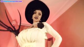 Lady Dimitrescu, the vampire queen from Resident Evil Village, gets fucked by her man slave in a steamy cosplay scene