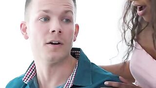 Demi Sutra massages her best friend’s boner before his date