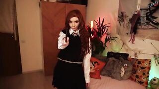 After lessons, shy Hermione Granger gets horny and seduces her teacher