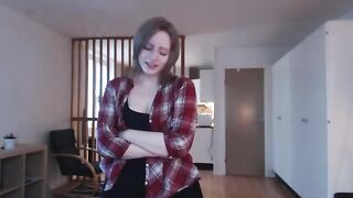 You're Too Big! - A sexy teen girl plays with a huge dildo in this steamy solo session