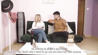 Tattooed busty Latina Blanca gets her boobs full of cum