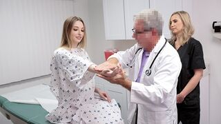 Gorgeous teen Ailee Anne gets fucked by perv doctor and assistant in a hardcore threesome