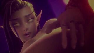 Hot woman Elaisha fucks with a guy in a 3D hentai game