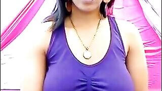 The nipples of a excited brunette are visible through her T-shirt