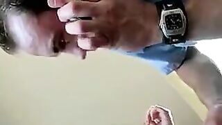Fisting sex with a girl using a mobile phone and a remote control