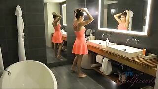 A day of oral relaxation arranged by a stunning brunette for her lover