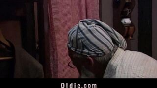The grandfather punished his granddaughter for her disobedience in the nude