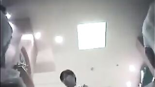 A hidden camera at the checkout in the store captures unexpected moments
