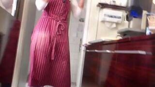 Juicy ass in jeans - hidden camera capture with a tantalizing close-up view
