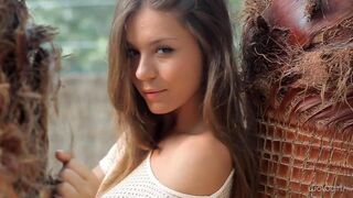 Hot young Russian stripper takes off her clothes to show her body