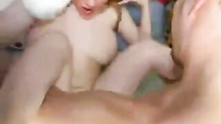 Young Russian beauty with big tits gets fucked hard in doggy style