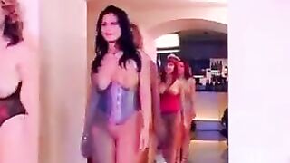 Bunch of guys fuck girl with big natural tits