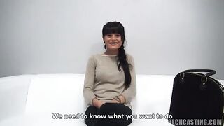 Czech casting with condoms for a young actress