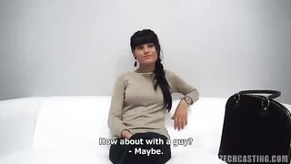 Czech casting with condoms for a young actress