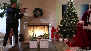 A girl was fucked by a man in the Santa Claus costume