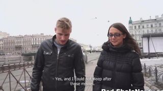 The first guy is serving the Russian beauty, who just turned 18
