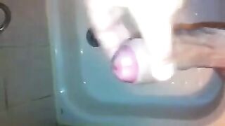 The kid caresses his dick in the shower, almost like in a steamy spy scene