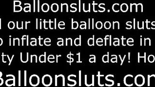 The girl rubs her boobs on the bed and gets excited