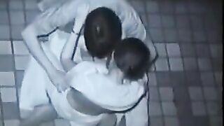 The guy lowers his pants and penetrates his girlfriend in the ass with passion