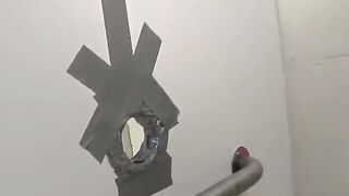 Hole sliding in the club toilet, members only