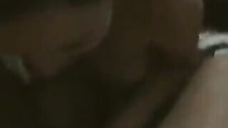 The fat woman dances naked in front of her husband, who is very excited