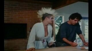 Hot girls watching retro porn and fucking with men