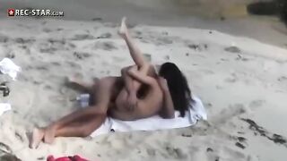 A real hidden camera shoot on the beach with a beautiful body