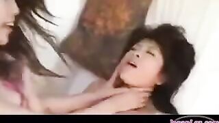 Beautiful Korean woman has no panties and is being fucked hard