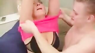 A man fucked her mother or grandmother in a chair, it is incest