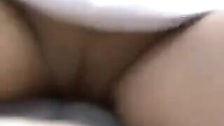 The juicy pussy of a hot girl is filled with sperm after sex